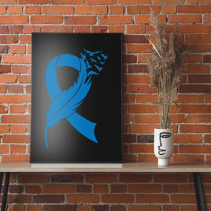 Dark Blue Awareness Ribbon' Poster