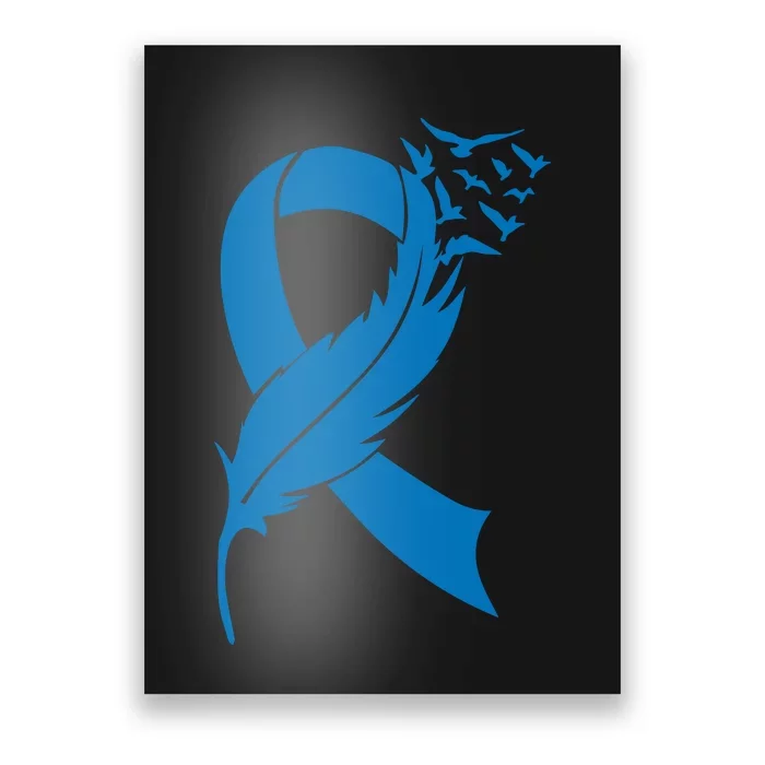 Feather Blue Ribbon Colon Cancer Poster