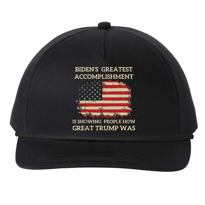 Funny Biden Retro Bidens Greatest Accomplishment Snapback Five-Panel Rope Hat