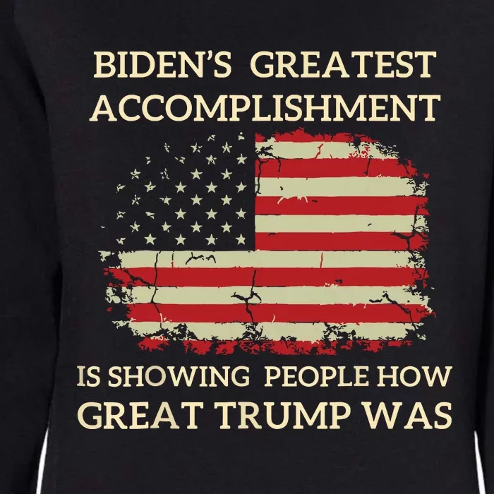 Funny Biden Retro Bidens Greatest Accomplishment Womens California Wash Sweatshirt