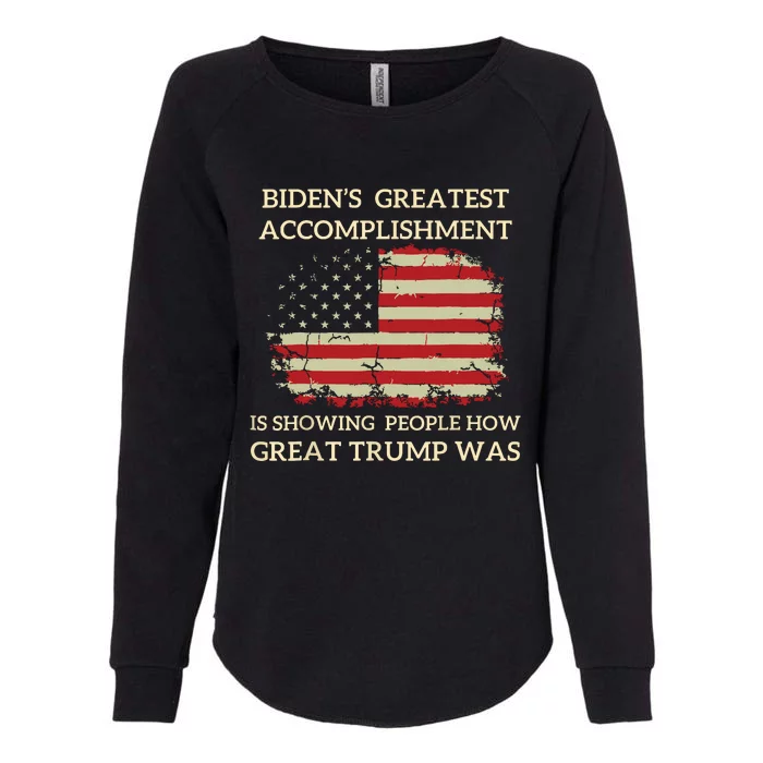 Funny Biden Retro Bidens Greatest Accomplishment Womens California Wash Sweatshirt