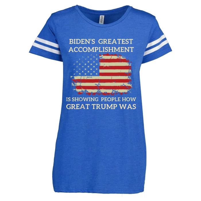 Funny Biden Retro Bidens Greatest Accomplishment Enza Ladies Jersey Football T-Shirt