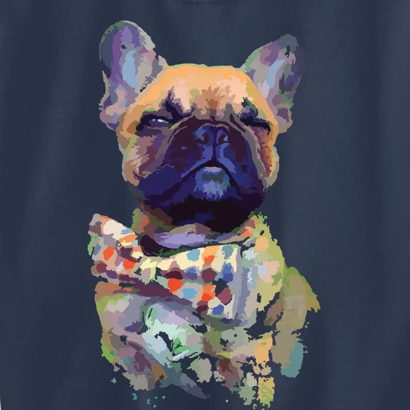 French Bulldog Realistic Print Artistic French Bulldog Kids Sweatshirt