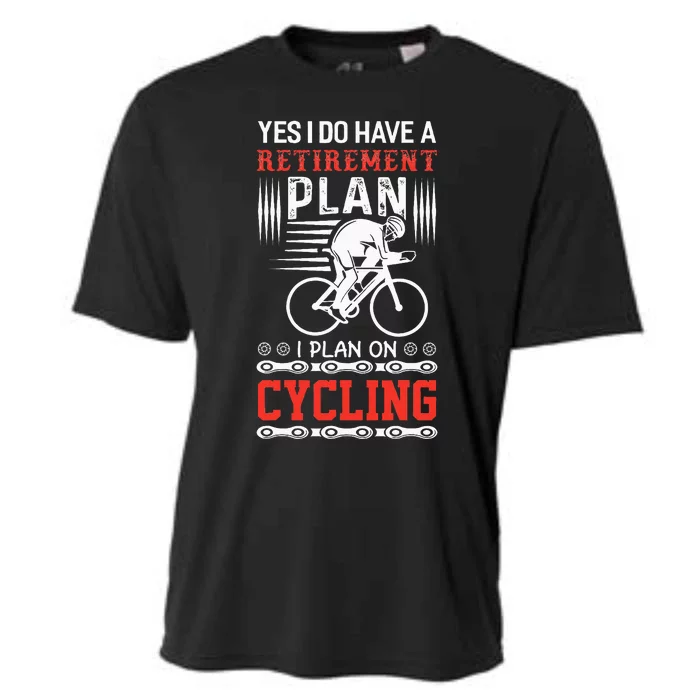 Funny Bicycle Retirement Plan Cycling Cooling Performance Crew T-Shirt