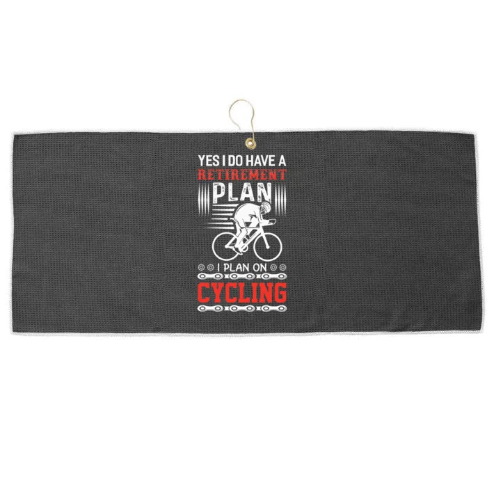 Funny Bicycle Retirement Plan Cycling Large Microfiber Waffle Golf Towel