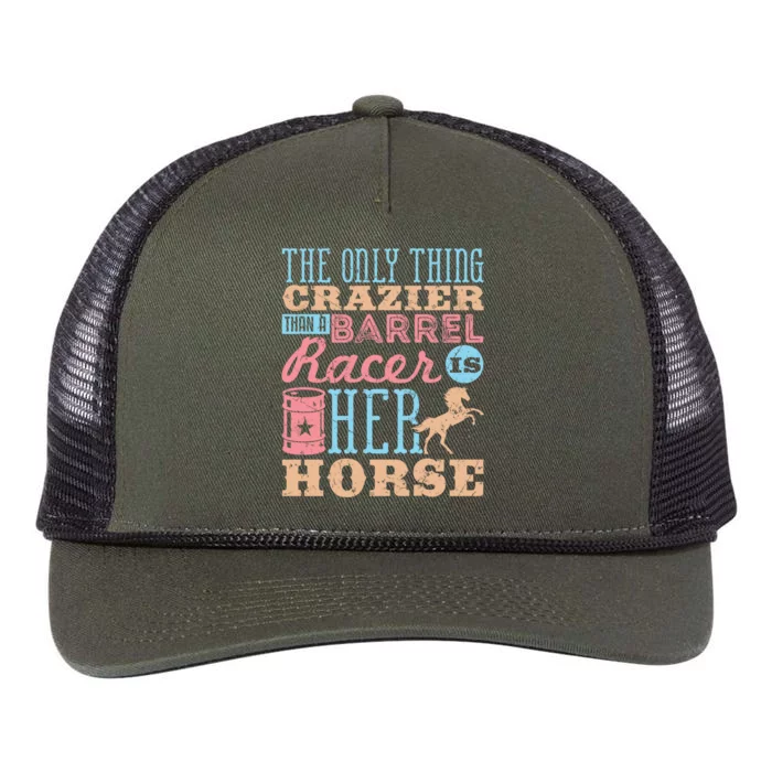 Funny Barrel Racing Horse Crazy Quote Funny Gift Barrel Racing Cute Gift Retro Rope Trucker Hat Cap