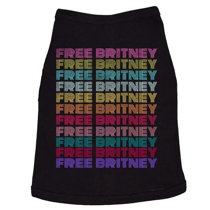 Free Britney Retro Rainbow Vintage Distressed Doggie Tank