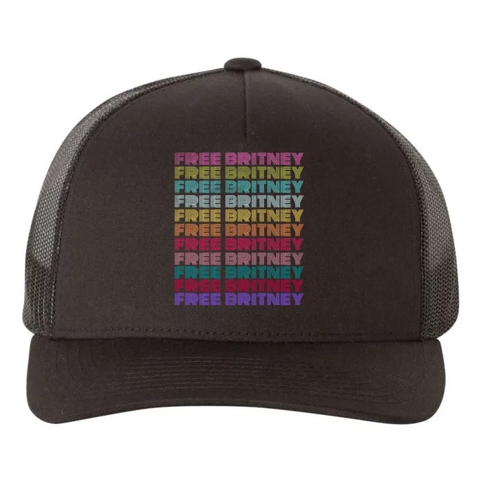 Free Britney Retro Rainbow Vintage Distressed Yupoong Adult 5-Panel Trucker Hat