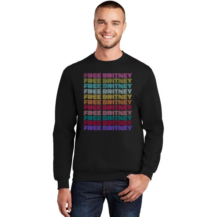 Free Britney Retro Rainbow Vintage Distressed Sweatshirt