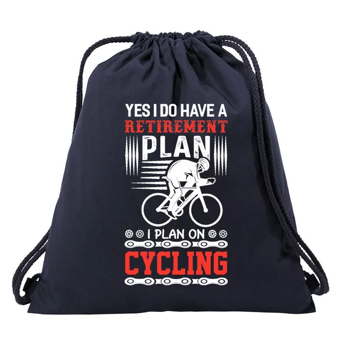 Funny Bicycle Retirement Plan Cycling Drawstring Bag