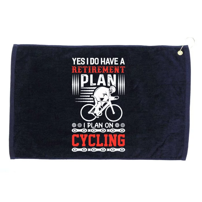 Funny Bicycle Retirement Plan Cycling Grommeted Golf Towel