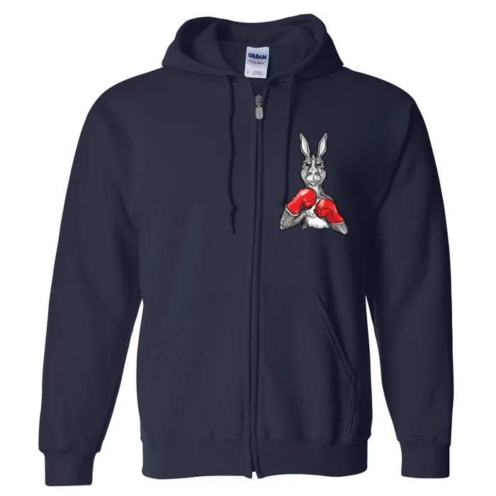 Funny Boxing Roger Humor Sport Kangaroo Full Zip Hoodie