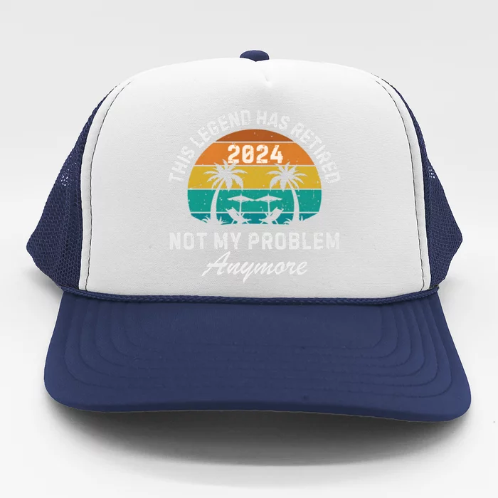 Funny Beach Retirement Party Legend Has Retired Trucker Hat