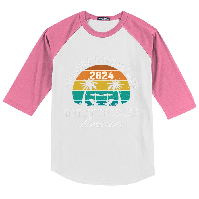 Funny Beach Retirement Party Legend Has Retired Kids Colorblock Raglan Jersey