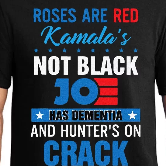 Funny Biden Roses Are Red Kamala Not Black Joe Pajama Set