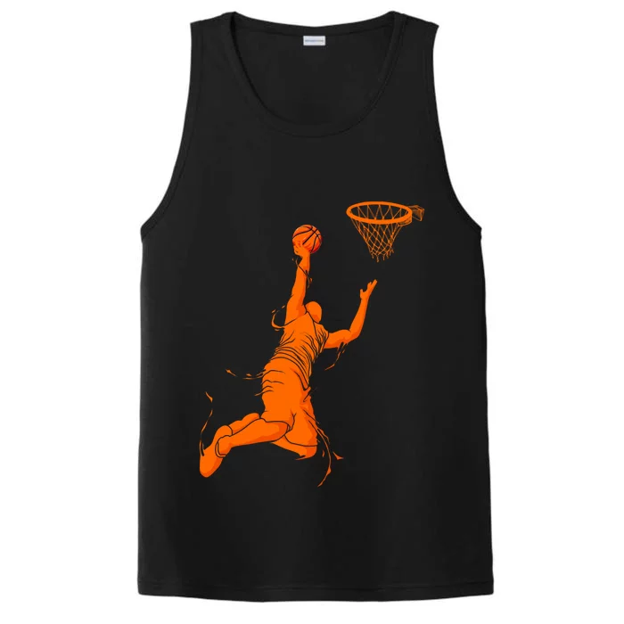 Funny Basketball Retro Fathers Day Dad Papa Uncle Great Gift Performance Tank