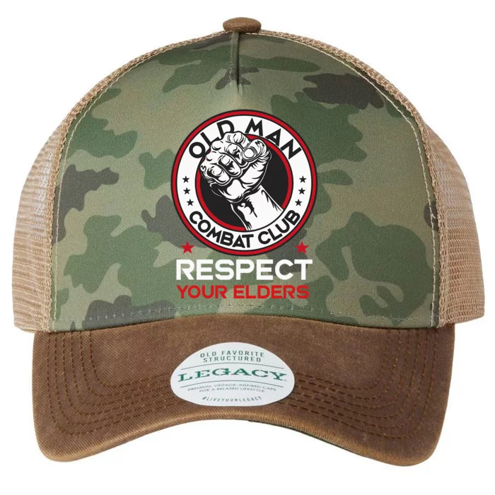 Funny Bjj Respect Your Elders Old Man Combat Club Mma Legacy Tie Dye Trucker Hat