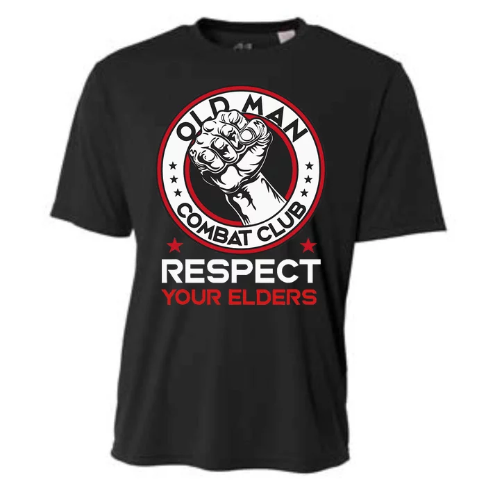 Funny Bjj Respect Your Elders Old Man Combat Club Mma Cooling Performance Crew T-Shirt