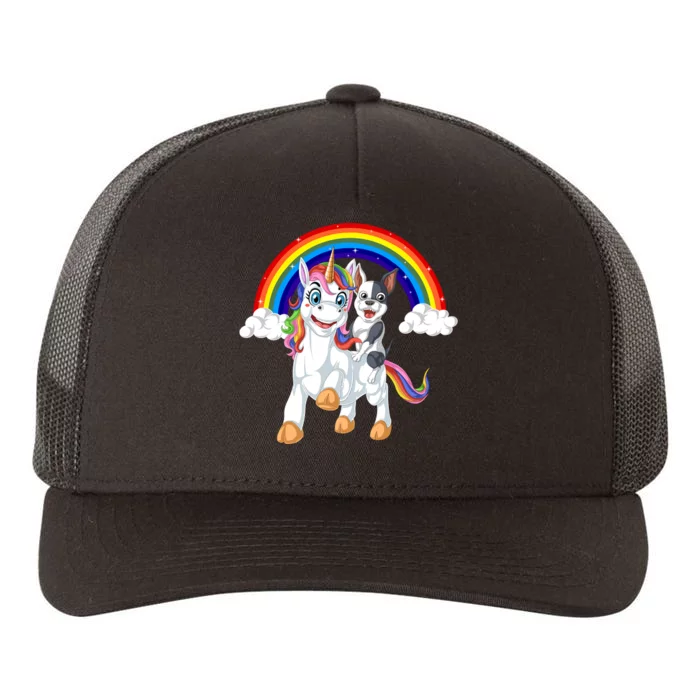 French Bulldog Riding Unicorn Yupoong Adult 5-Panel Trucker Hat