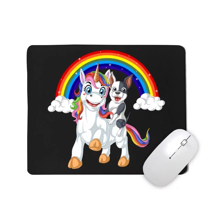 French Bulldog Riding Unicorn Mousepad