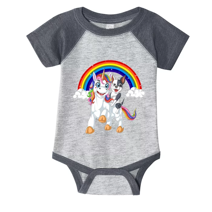 French Bulldog Riding Unicorn Infant Baby Jersey Bodysuit