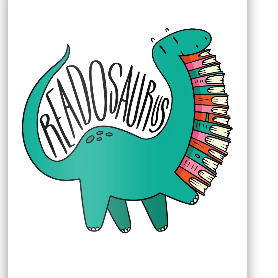 Funny Book Readosaurus Dinosaur Books Library Reading Lovers Poster