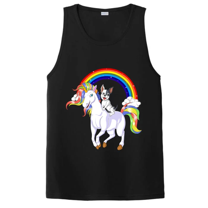 French Bulldog Riding Unicorn Performance Tank