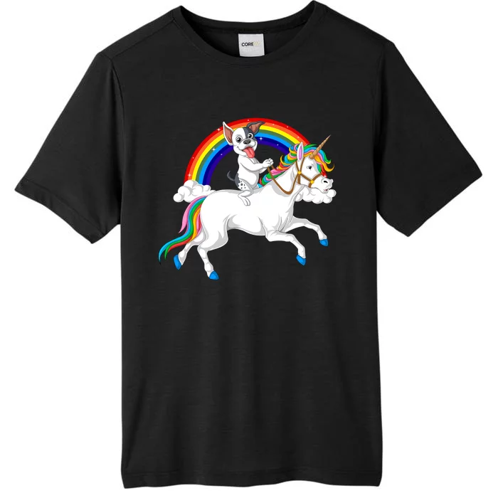 French Bulldog Riding Unicorn ChromaSoft Performance T-Shirt