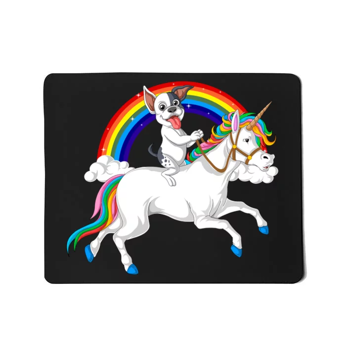 French Bulldog Riding Unicorn Mousepad