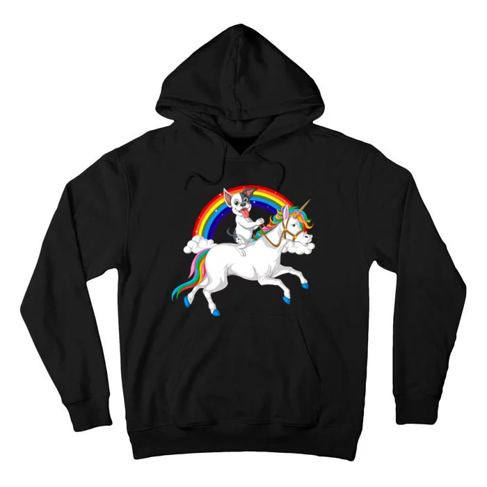 French Bulldog Riding Unicorn Tall Hoodie