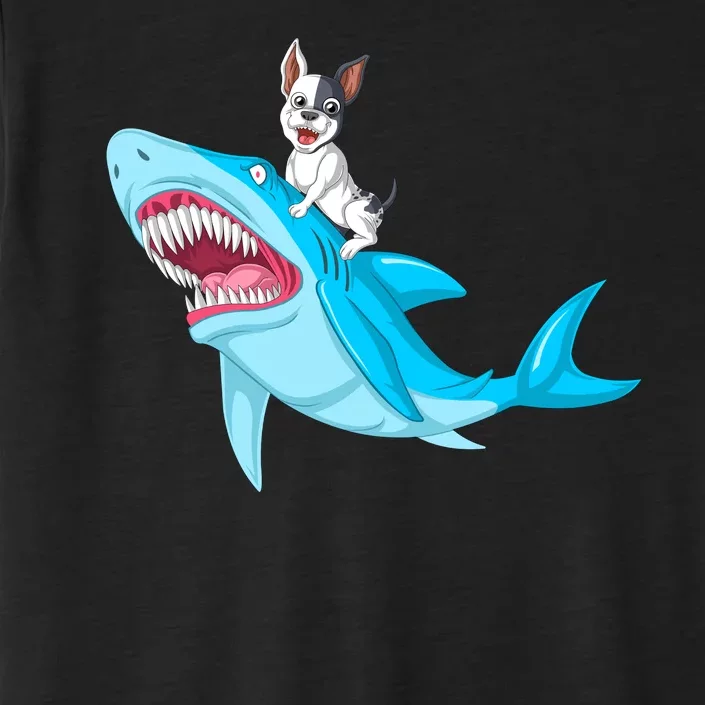 French Bulldog Riding Shark ChromaSoft Performance T-Shirt