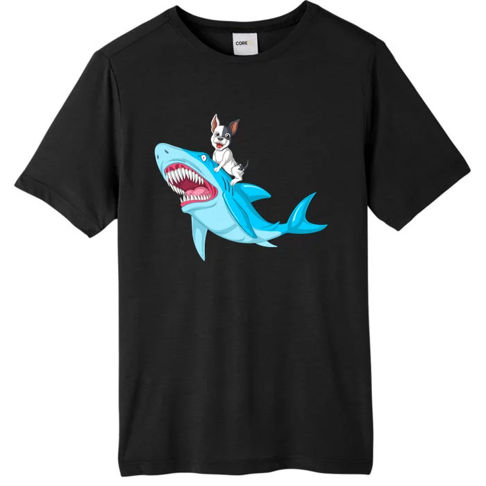 French Bulldog Riding Shark ChromaSoft Performance T-Shirt