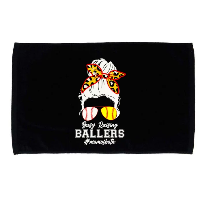 Funny Busy Raising Ballers #Mom Of Both Microfiber Hand Towel