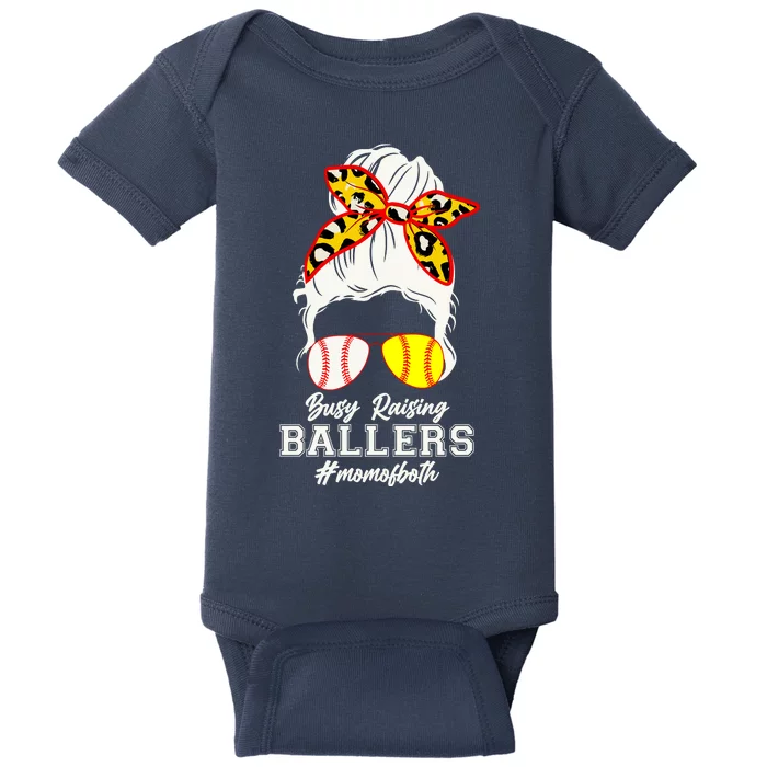 Funny Busy Raising Ballers #Mom Of Both Baby Bodysuit