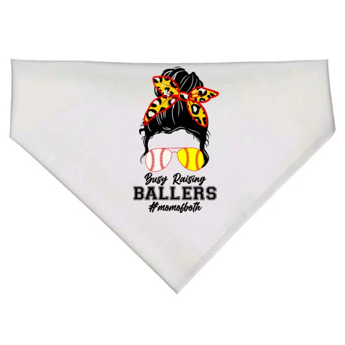 Funny Busy Raising Ballers #Mom Of Both USA-Made Doggie Bandana