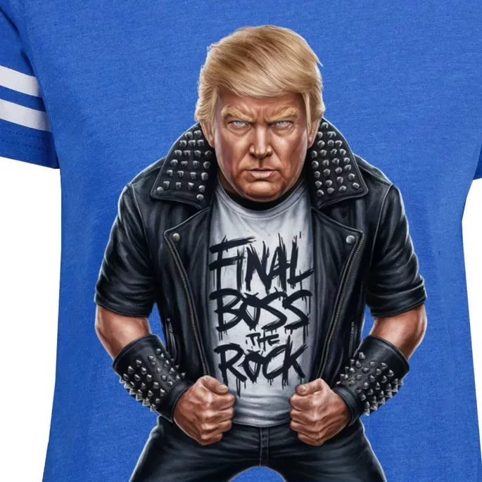 Final Boss Rock Music Wanted Donald Trump 2024 45 47 Electio Meaningful Gift Enza Ladies Jersey Football T-Shirt