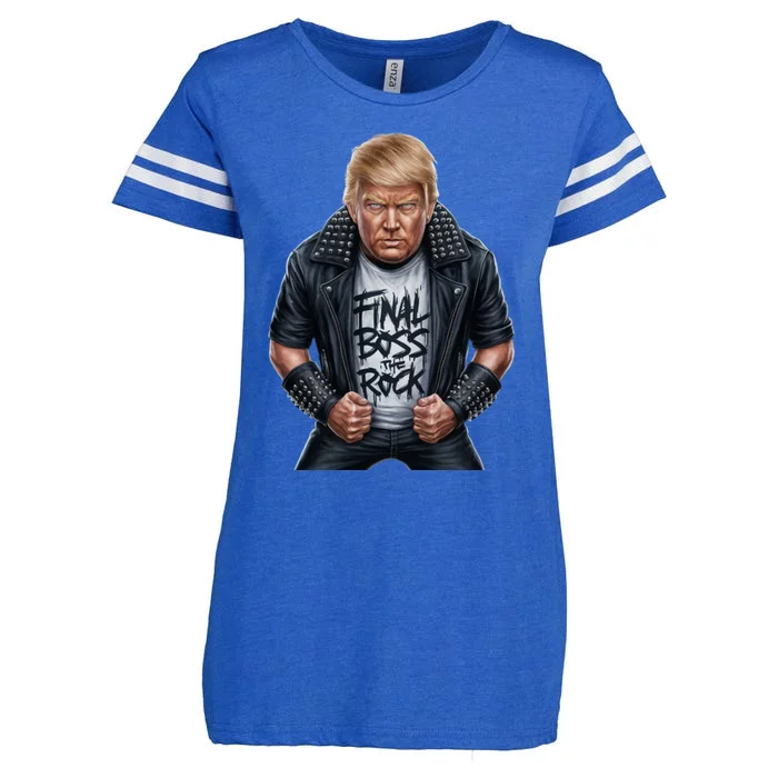 Final Boss Rock Music Wanted Donald Trump 2024 45 47 Electio Meaningful Gift Enza Ladies Jersey Football T-Shirt