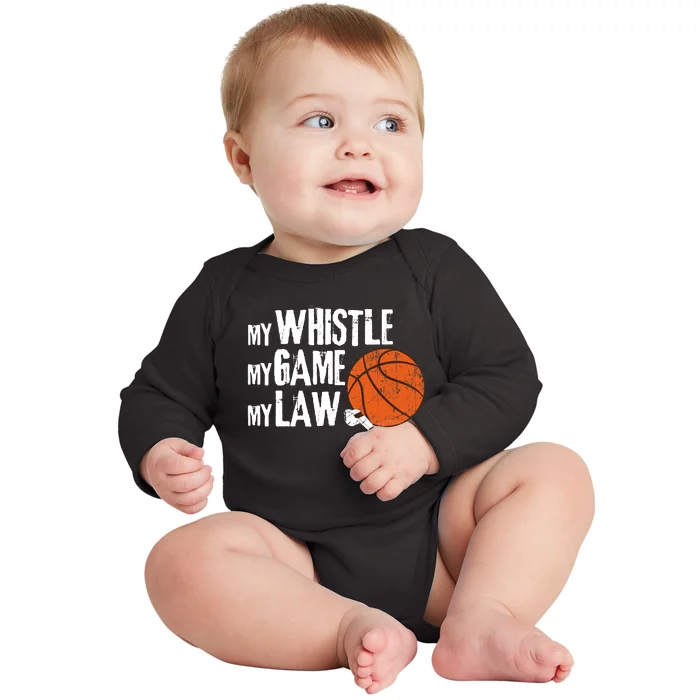 Funny Basketball Ref Hoops - Basketball Referee Baby Long Sleeve Bodysuit