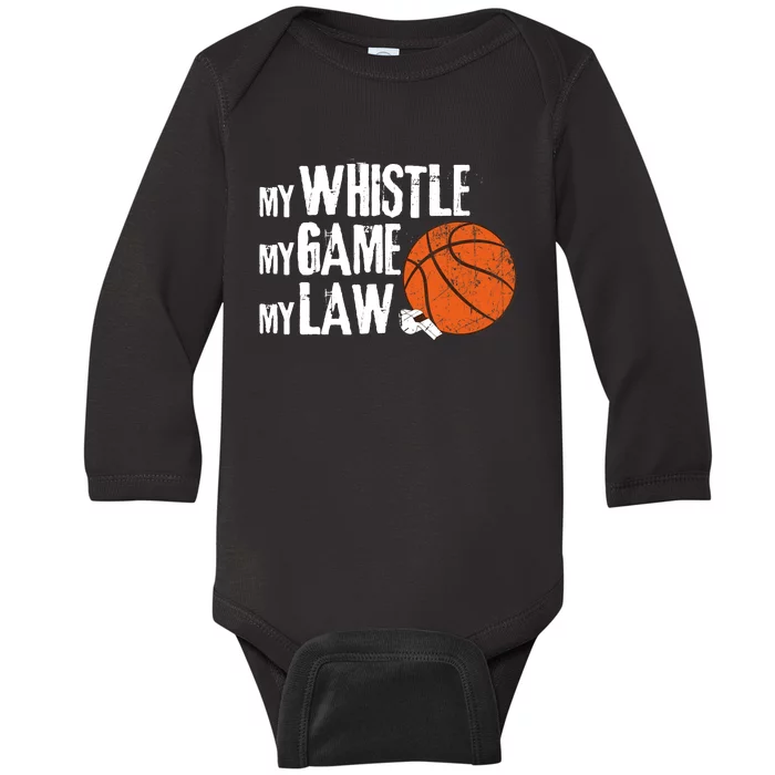 Funny Basketball Ref Hoops - Basketball Referee Baby Long Sleeve Bodysuit