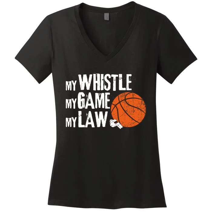 Funny Basketball Ref Hoops - Basketball Referee Women's V-Neck T-Shirt