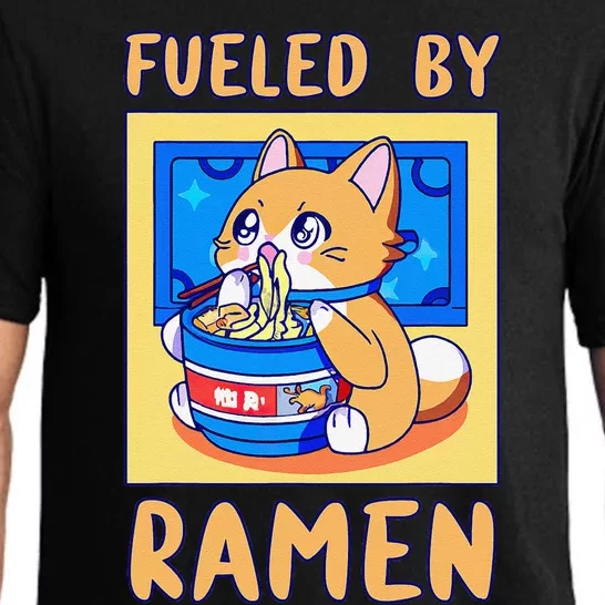 Fueled By Ra Anime Manga Food Cat Funny Kawaii Merch Pajama Set