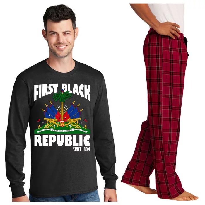 First Black Republic Since 1804 Haiti Heritage Long Sleeve Pajama Set