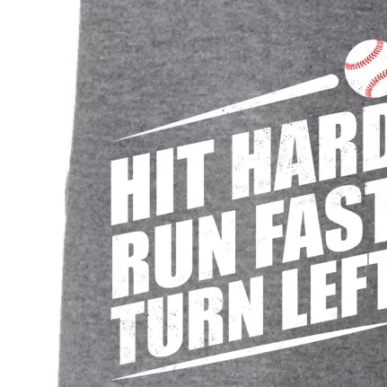 Funny Baseball Run Hit Fast Left Hard Turn Gift Doggie 3-End Fleece Hoodie