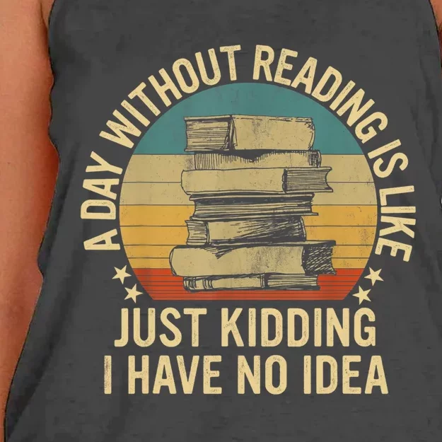 Funny Book Reading Gift For Nerd Librarian Book Readers Book Lovers Women's Knotted Racerback Tank