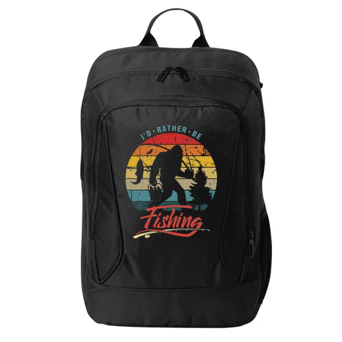 Funny Bigfoot Sasquatch Id Rather Be Fishing City Backpack