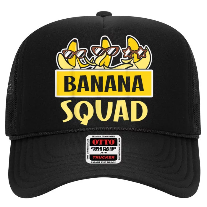 Funny BANANA SQUAD That’s Bananas Halloween Costume High Crown Mesh Trucker Hat