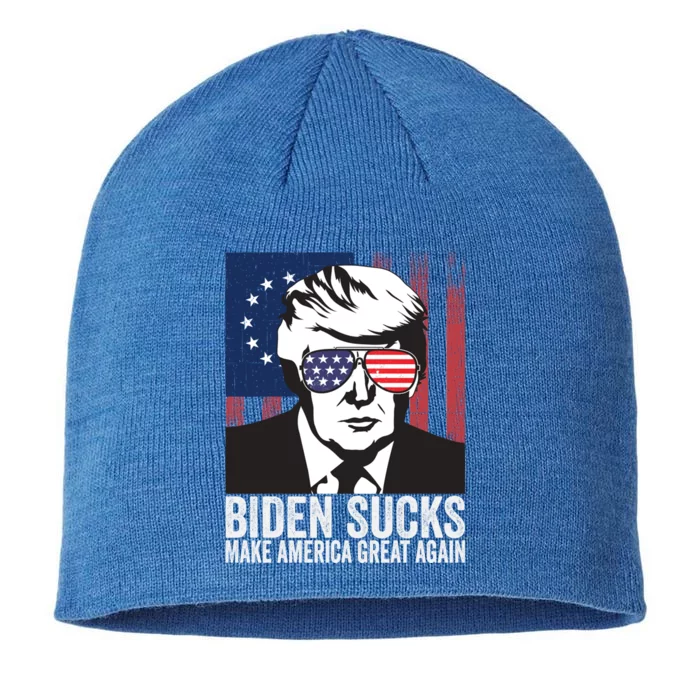 Funny Biden Sucks Make Merica Great Again President Trump Gift 8 1/2in Sustainable Knit Beanie