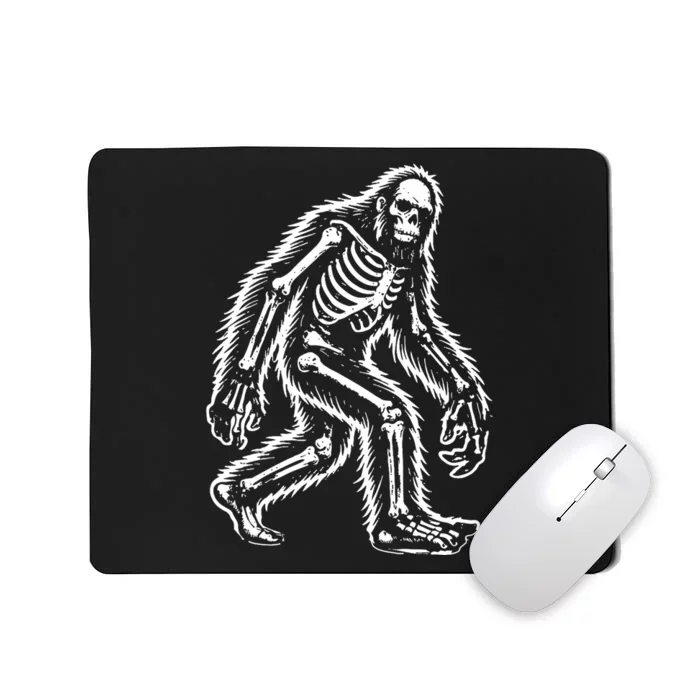 Funny Bigfoot Sasquatch Halloween Skeleton Mousepad