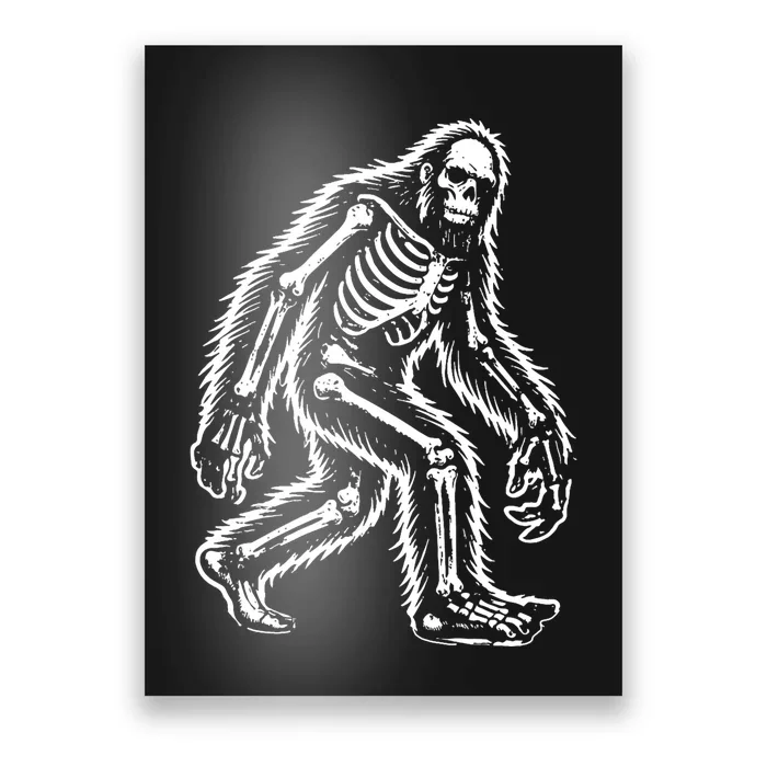 Funny Bigfoot Sasquatch Halloween Skeleton Poster