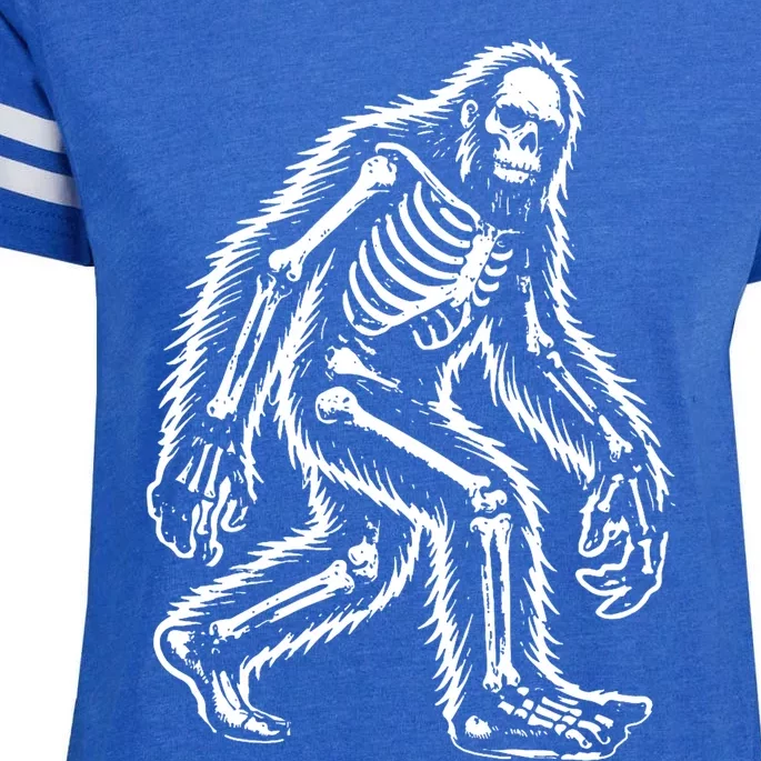 Funny Bigfoot Sasquatch Halloween Skeleton Enza Ladies Jersey Football T-Shirt